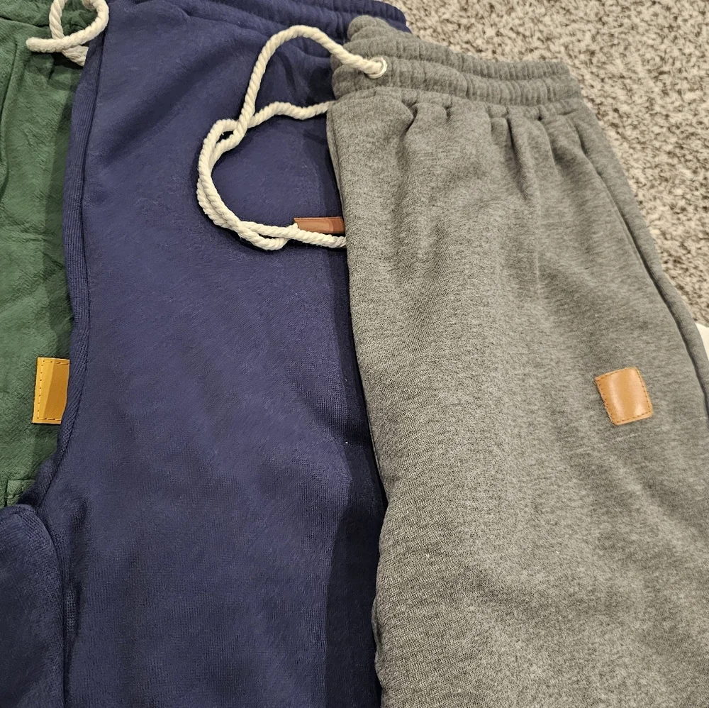 NWT Men's Stylish 2 Jogger Pants/ 2 Pants - Black, Green, Blue, Gray Size-M - Picture 4 of 6